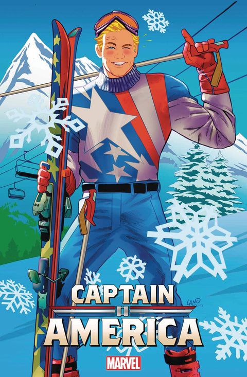 Captain America, Vol. 11 4D Comic Greg Land Ski Chalet Virgin Variant Marvel Comics 2023