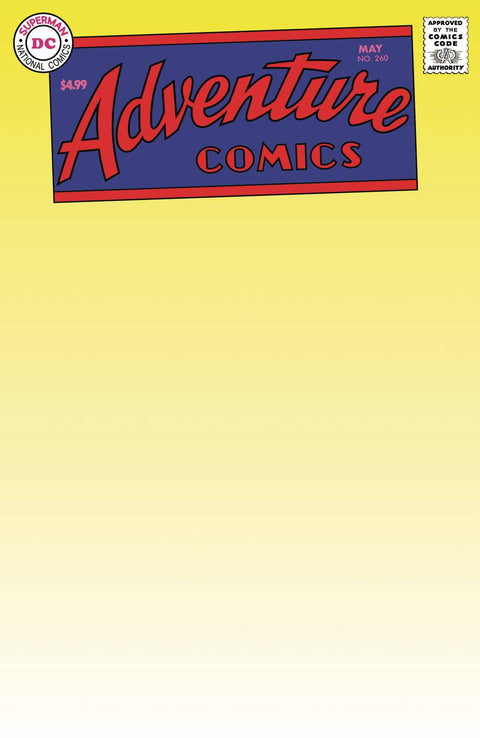 Adventure Comics, Vol. 1 260B Comic Facsimile Blank Variant DC Comics 2023