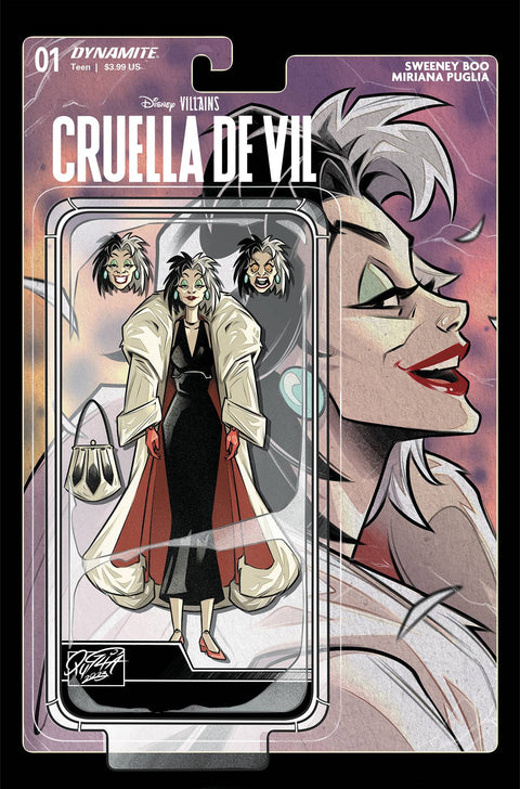 Disney Villains: Cruella De Vil 1D Comic Miriana Puglia Variant Dynamite Entertainment 2024