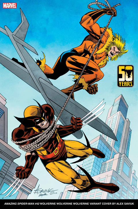 The Amazing Spider-Man, Vol. 6 42D Comic Alex Saviuk 50 Years of Wolverine Variant Marvel Comics 2024
