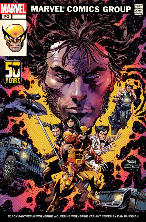 Black Panther, Vol. 9 8B Comic Dan Panosian 50 Years of Wolverine Variant Marvel Comics 2024