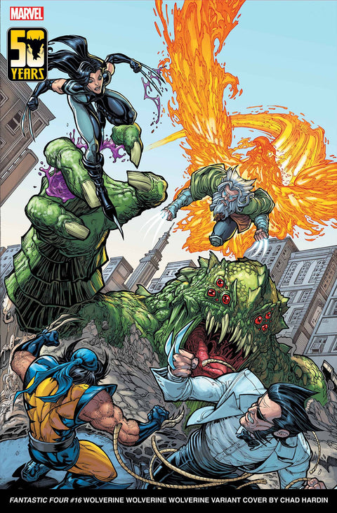 Fantastic Four, Vol. 7 16B Comic Chad Hardin 50 years of Wolverine Variant Marvel Comics 2024