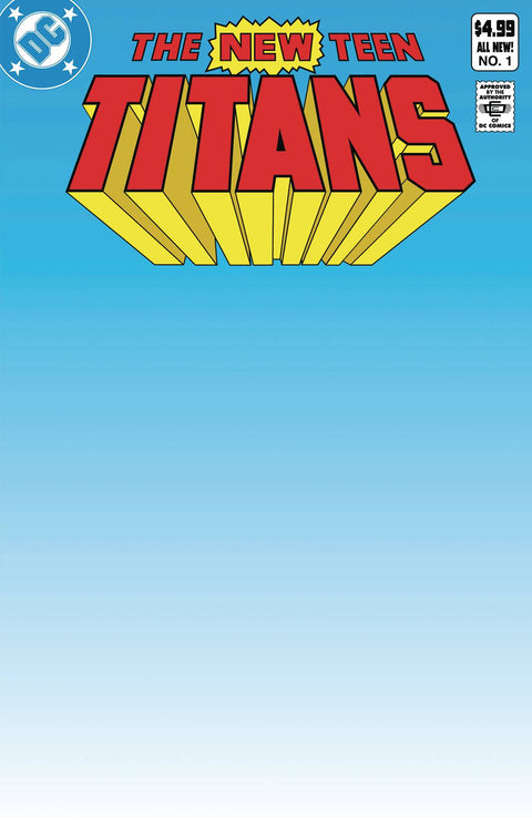 The New Teen Titans, Vol. 1 1I Comic Facsimile Blank Variant DC Comics 2023