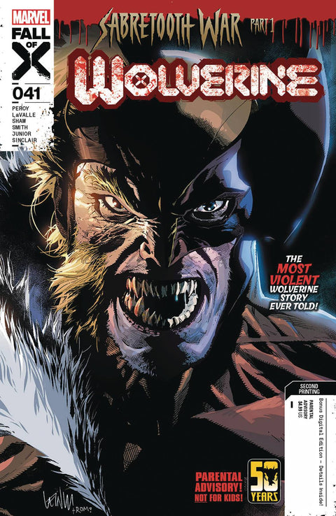 Wolverine, Vol. 7 41 Comic 2nd Printing Marvel Comics 2024