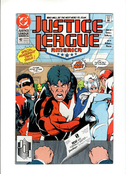 Justice League / International / America #42A (1990) Adam Hughes Cover Adam Hughes Cover DC Comics 1990