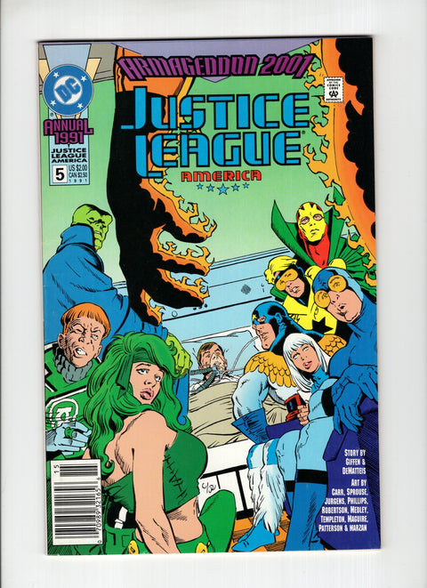 Justice League / International / America Annual #5B (1991)  Newsstand  DC Comics 1991
