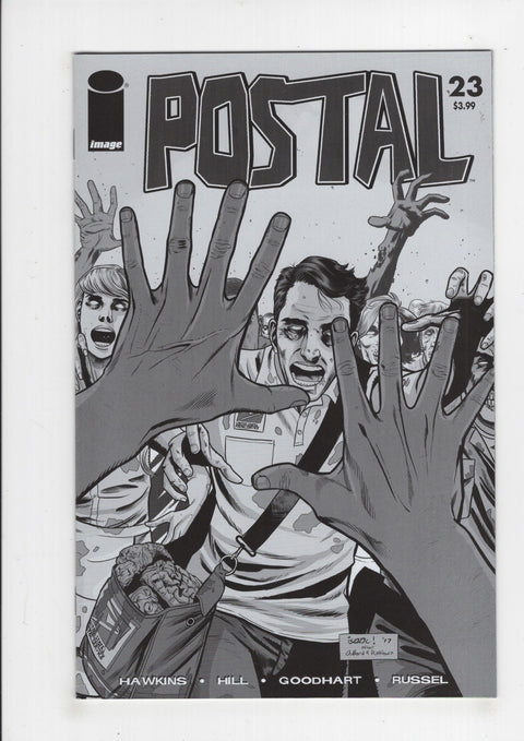 Postal 23 Walking Dead #51 Tribute B&W Cover